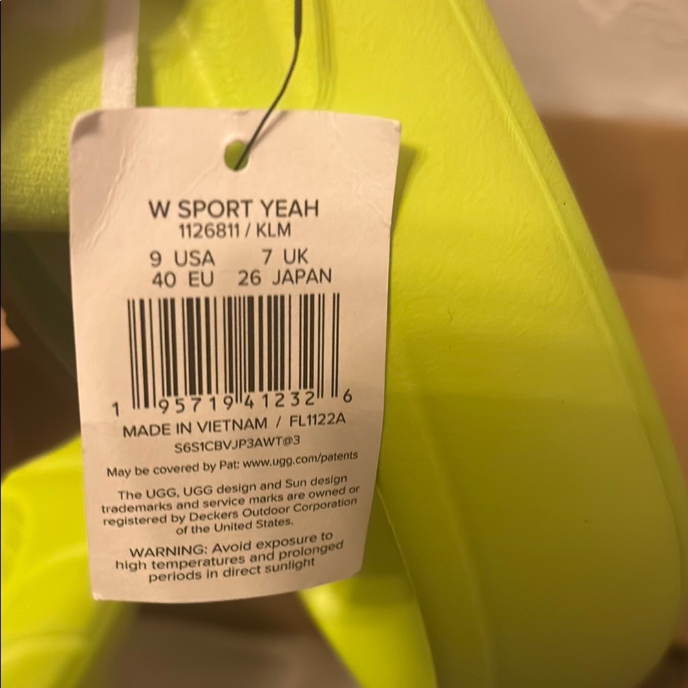 UGG Vibrant Lime Sandals - Picture 2 of 5